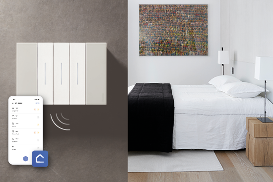 Intelligente Hausautomation Living Now with Netatmo im Schlafzimmer - Symbolbild